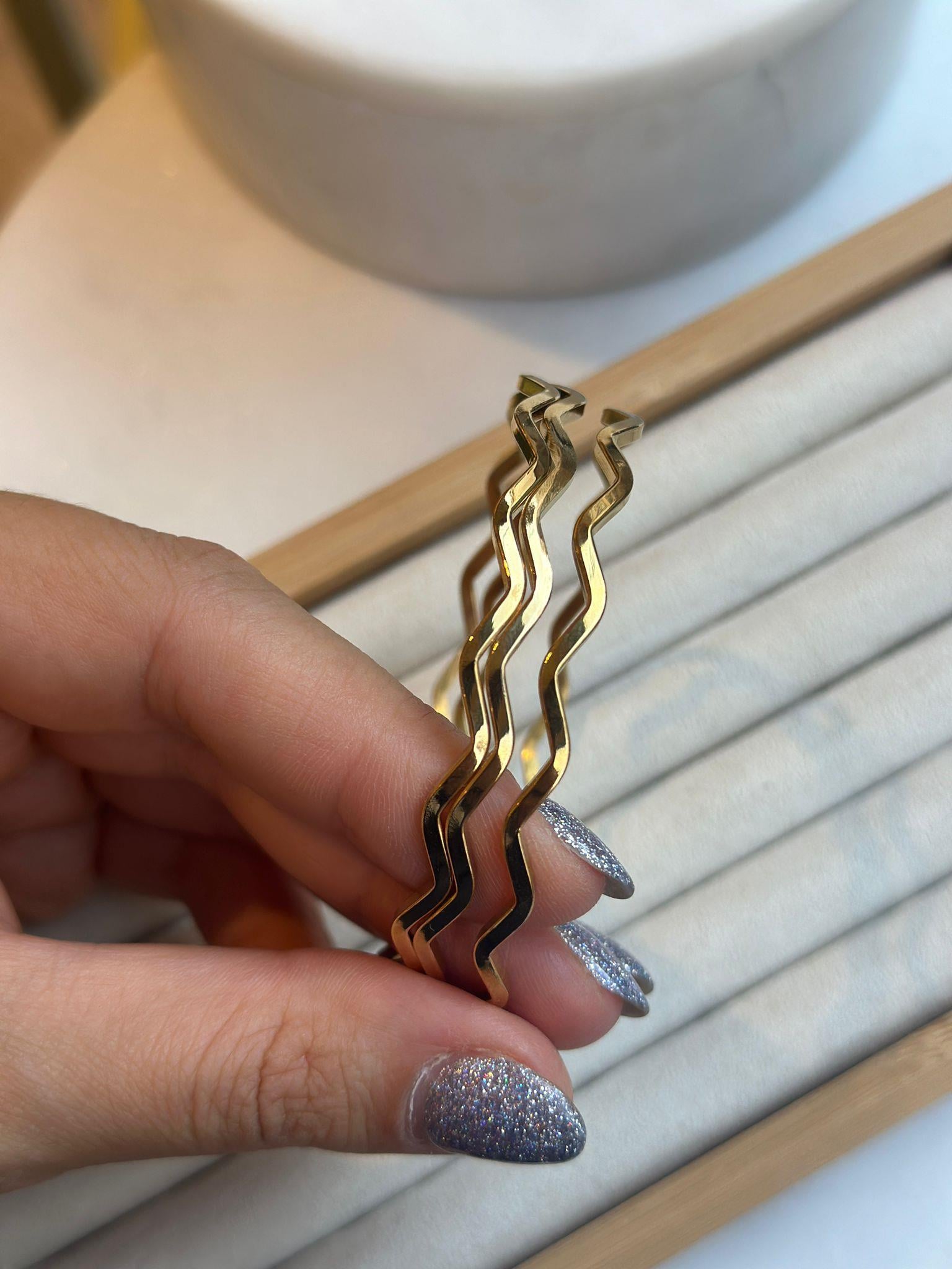 Çelik Gold Zikzak Ajda Bilezik