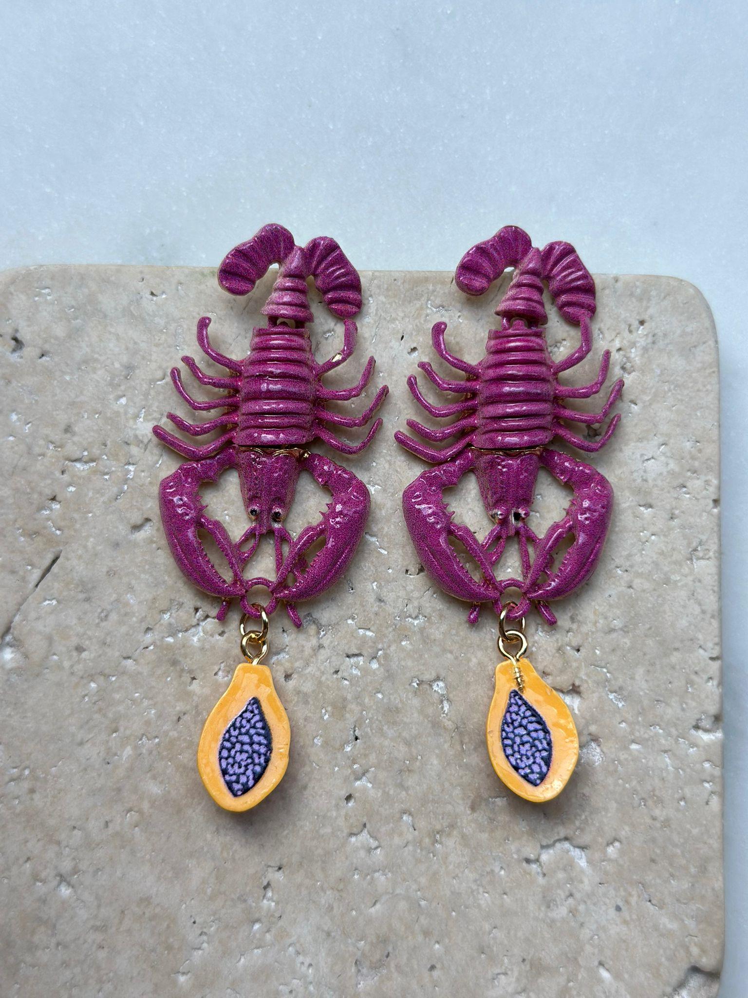 Fuşya Istakoz Küpe