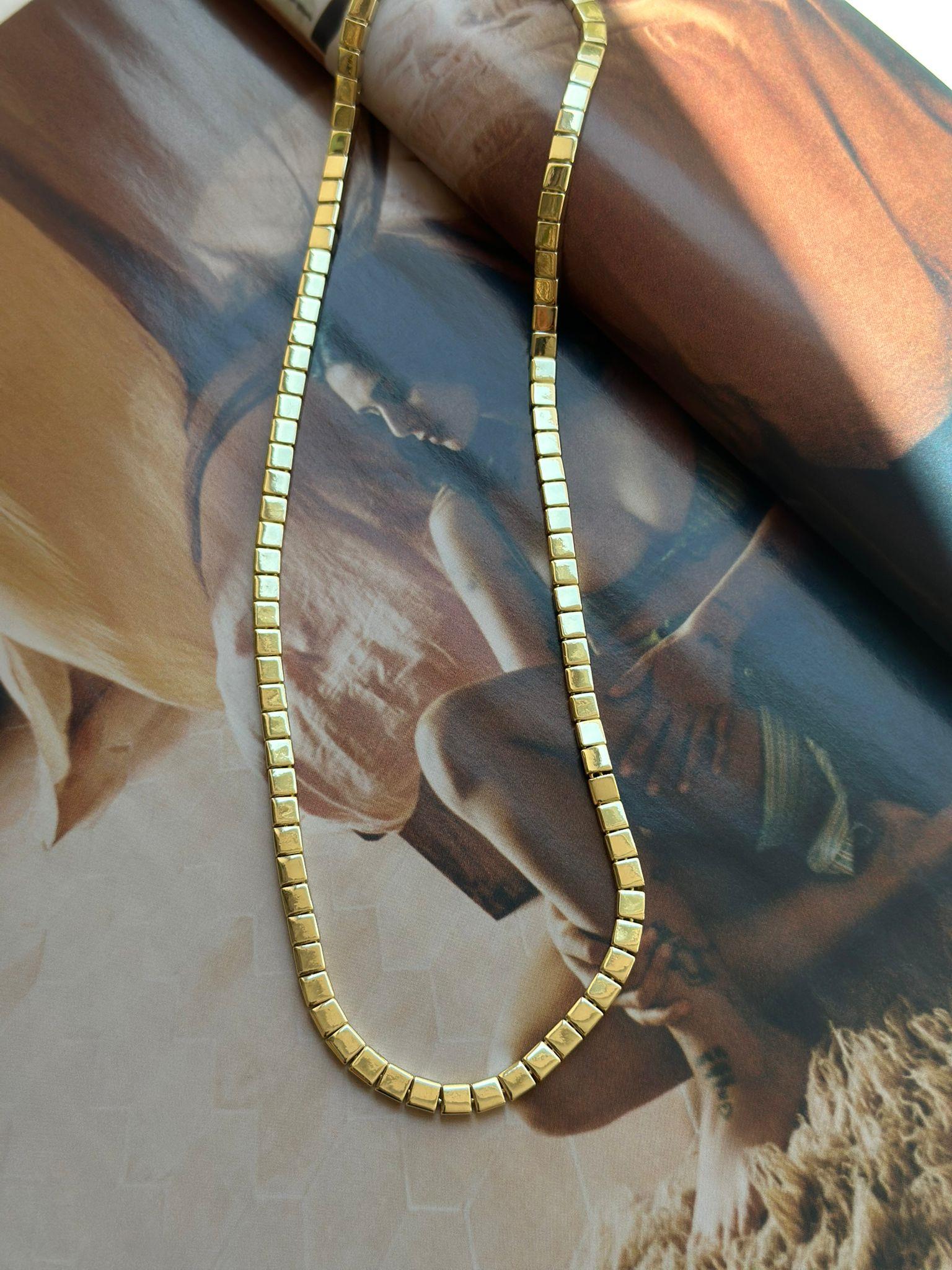Gold Döküm Plaka Kolye 