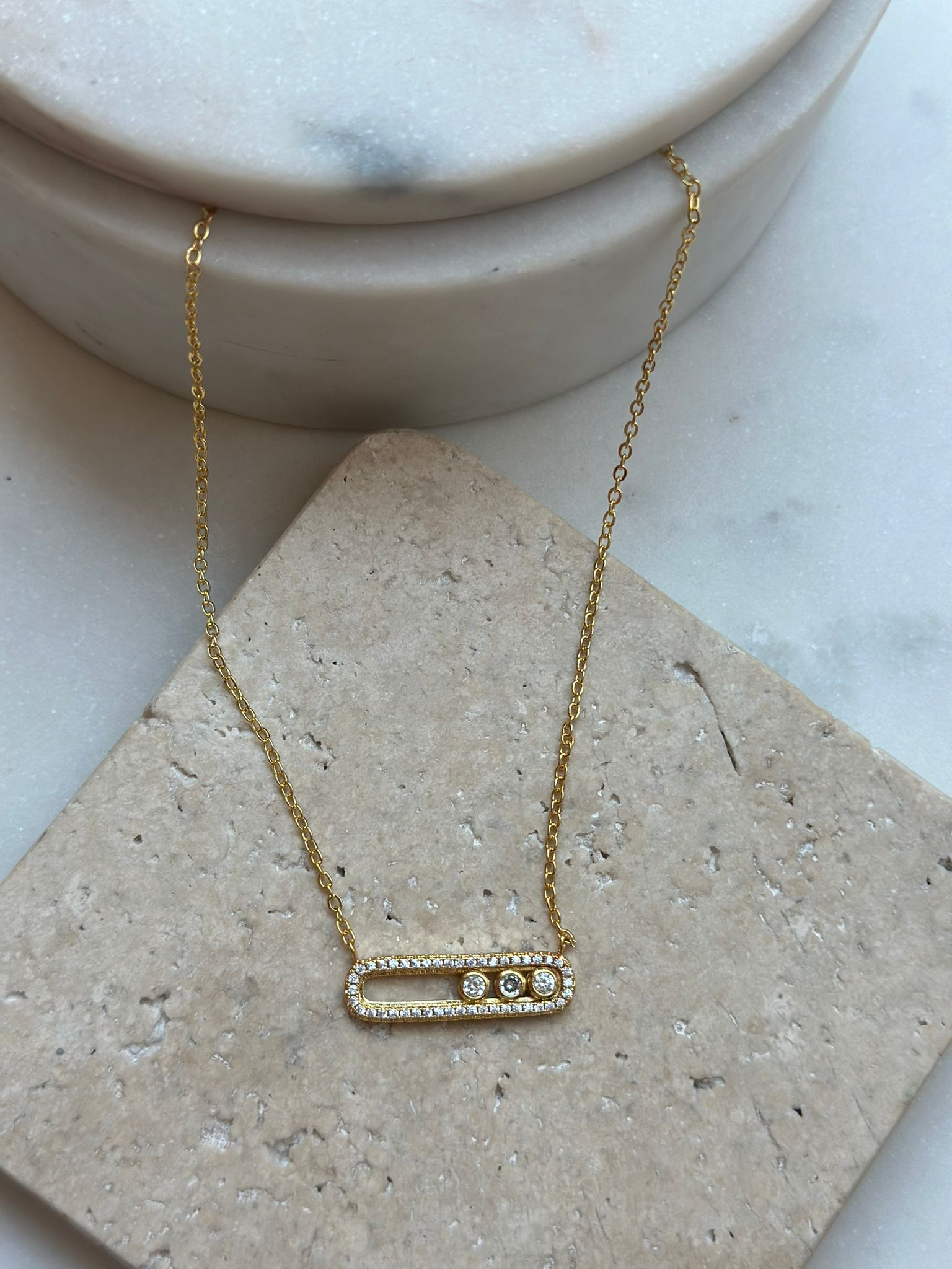 Gold Oynar Taşlı Kolye