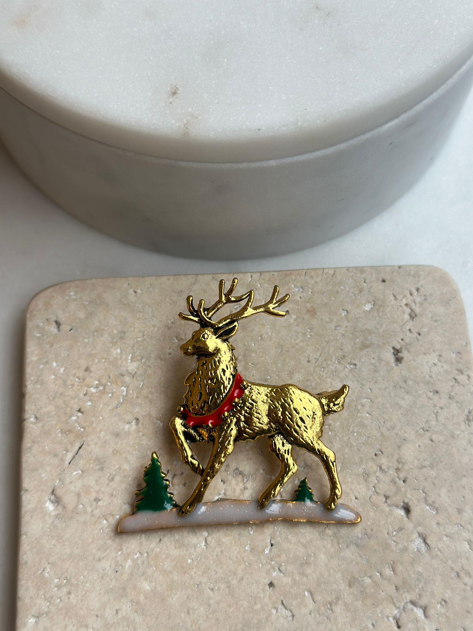 Gold Ren Geyiği Broş