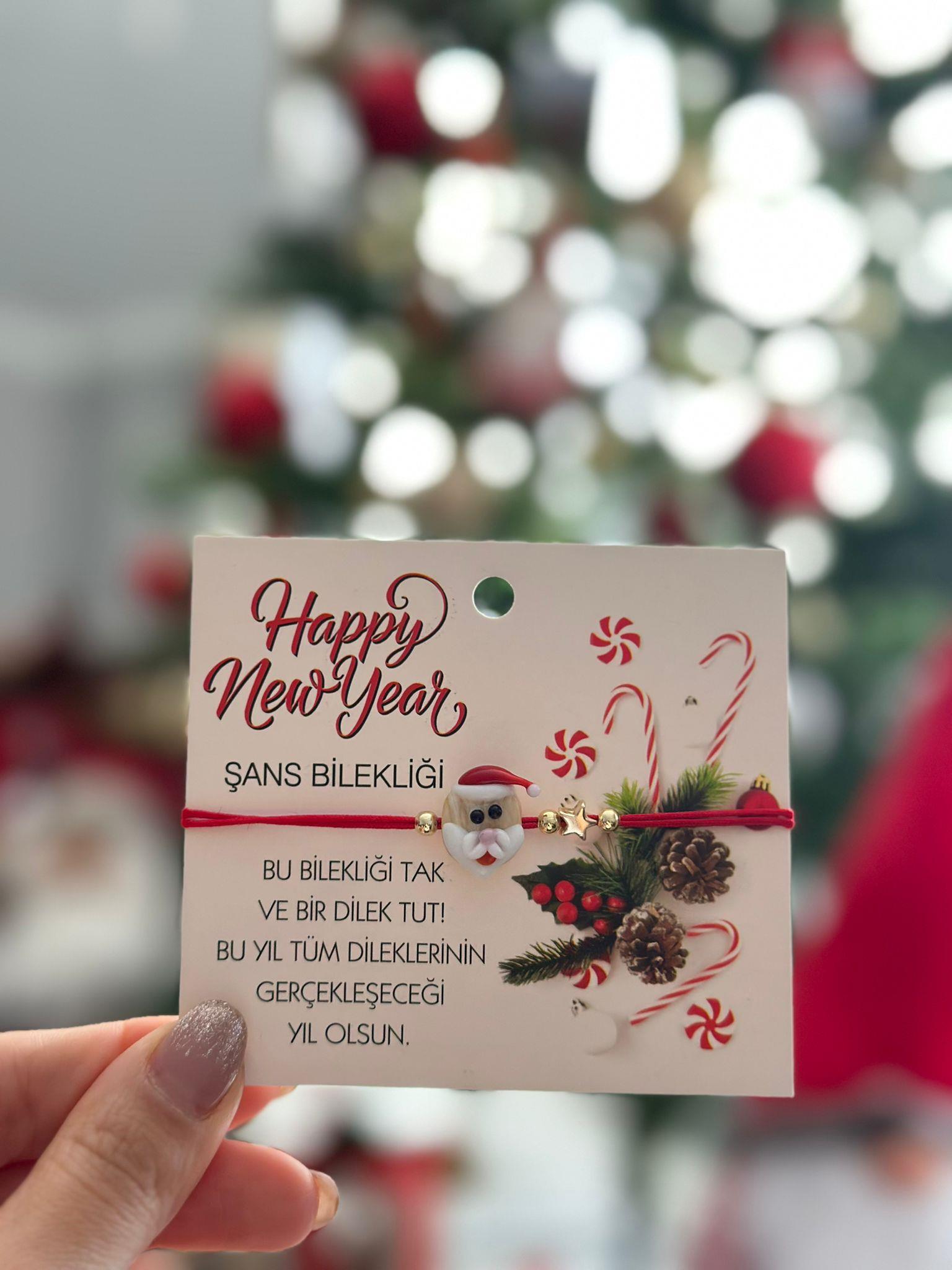 Noel Baba Figürlü Cam Murano Bileklik