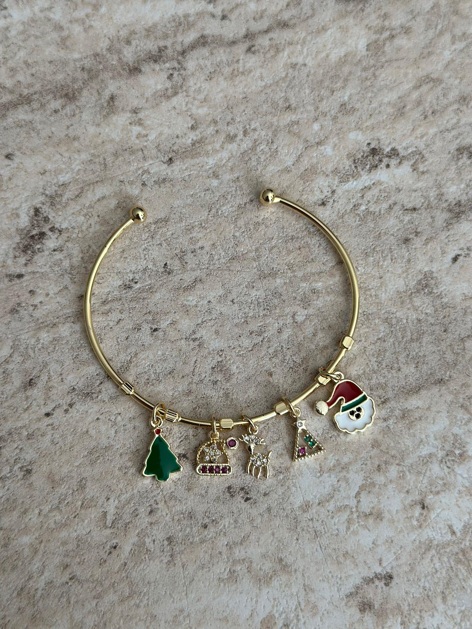 Noel Charmlı Gold Bileklik