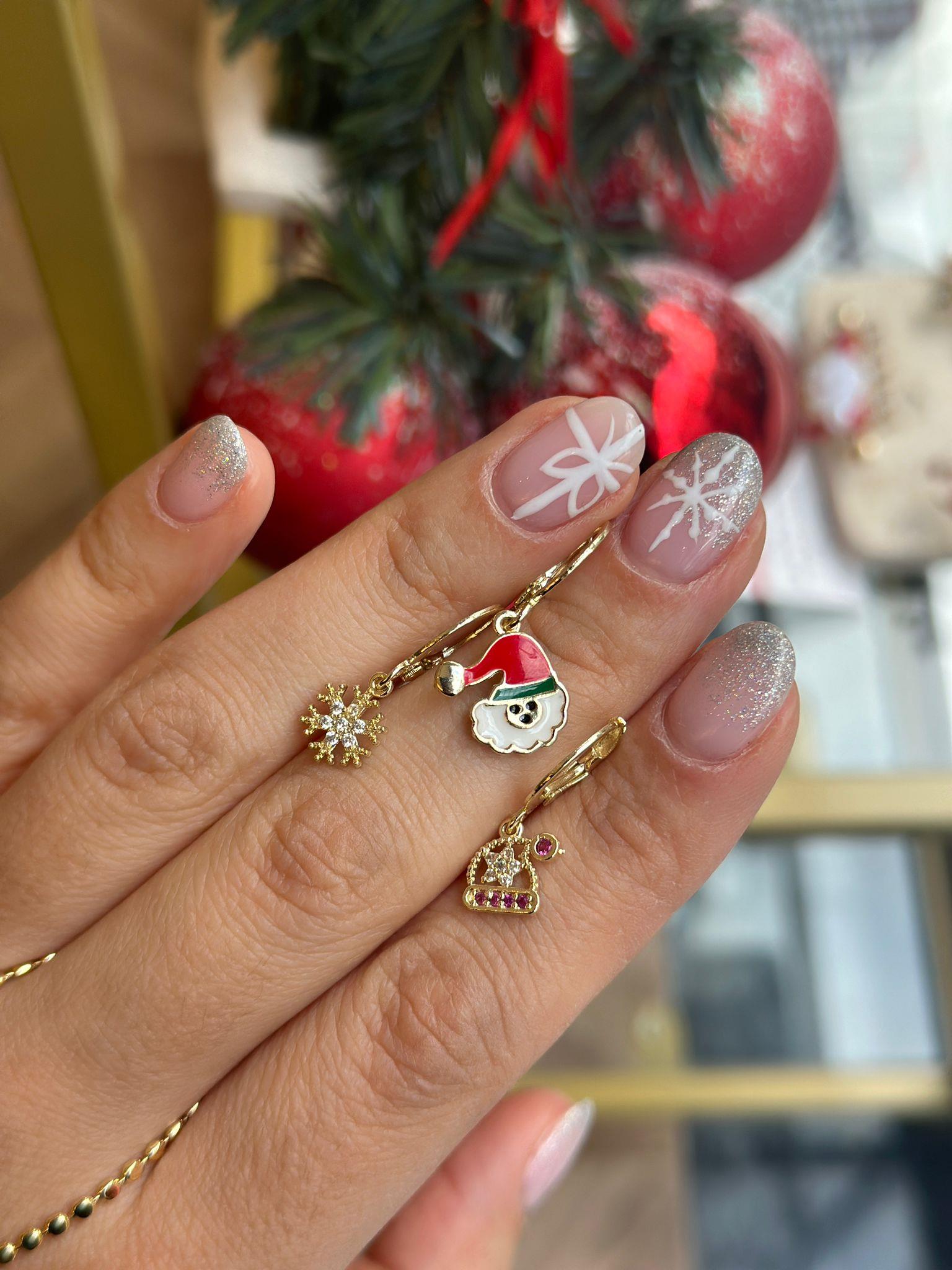 Yeni Yıl Konsept Noel Bba Üçlü Küpe Seti