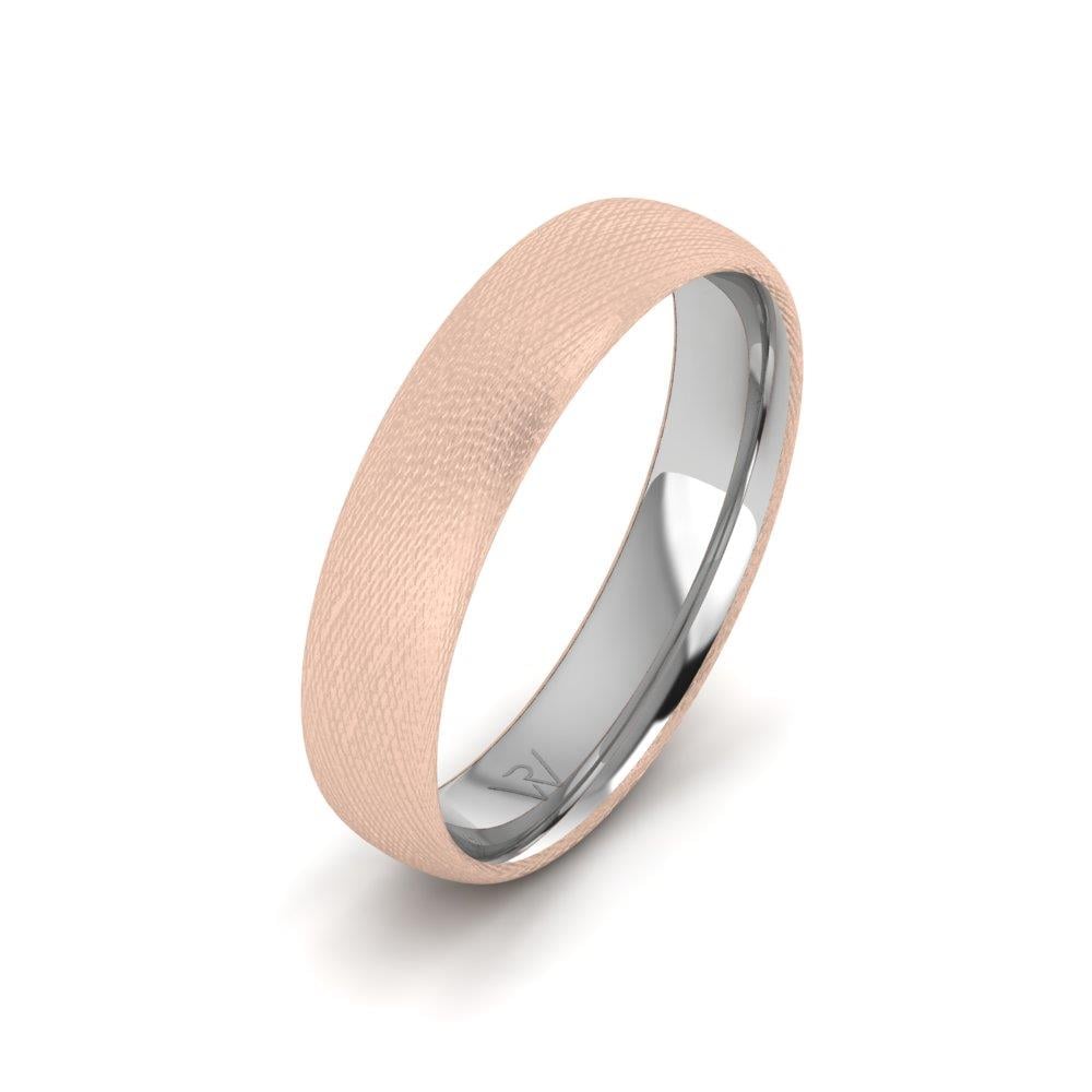 Klassische Herren-Eheringe Affinara Roségold und Weiß 
