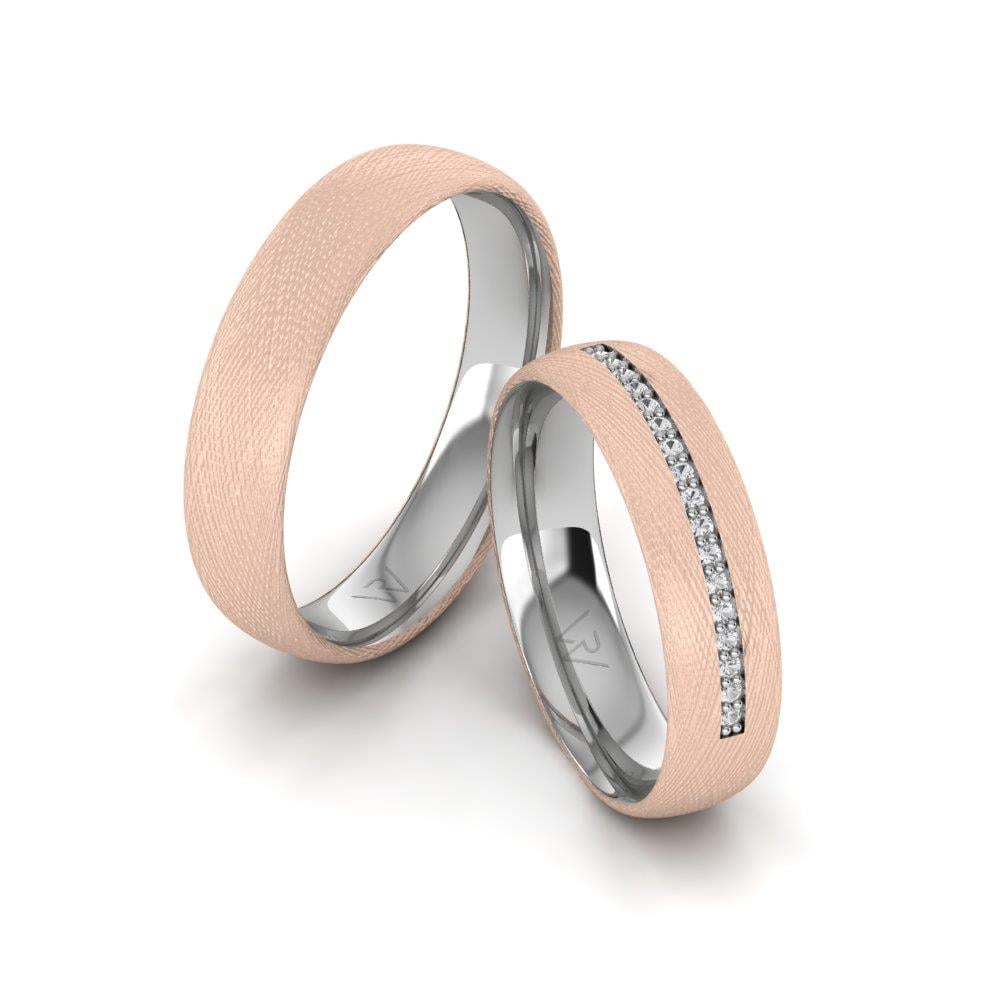 Eheringe mit Affinara-Steinen in Weiß- und Roségold 