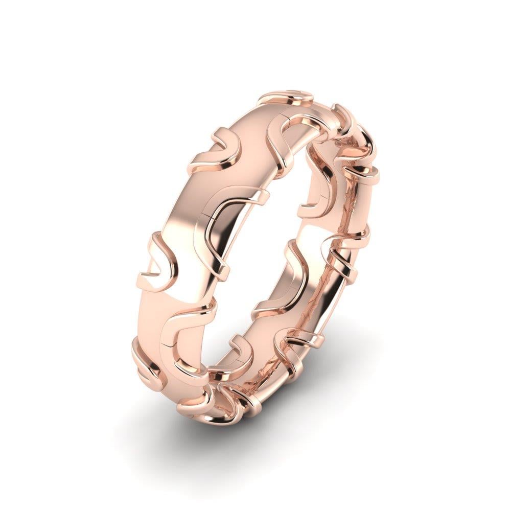 Moderne Eheringe für Herren Bloomy Rose Gold 