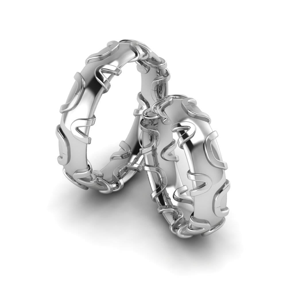 Moderne Eheringe Bloomy White Gold 