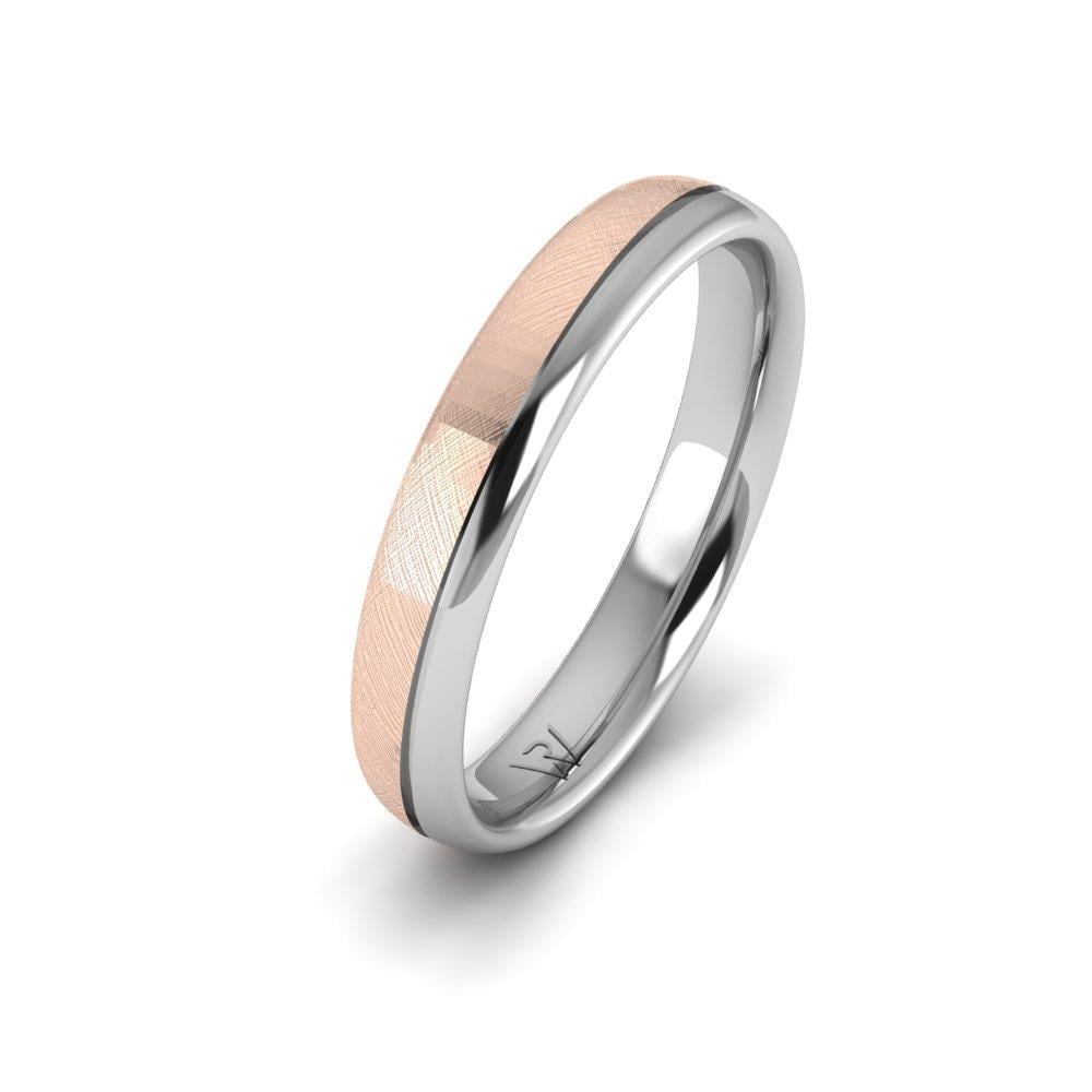Klassische Herren-Eheringe Cherishcarve aus Weiß- und Roségold 