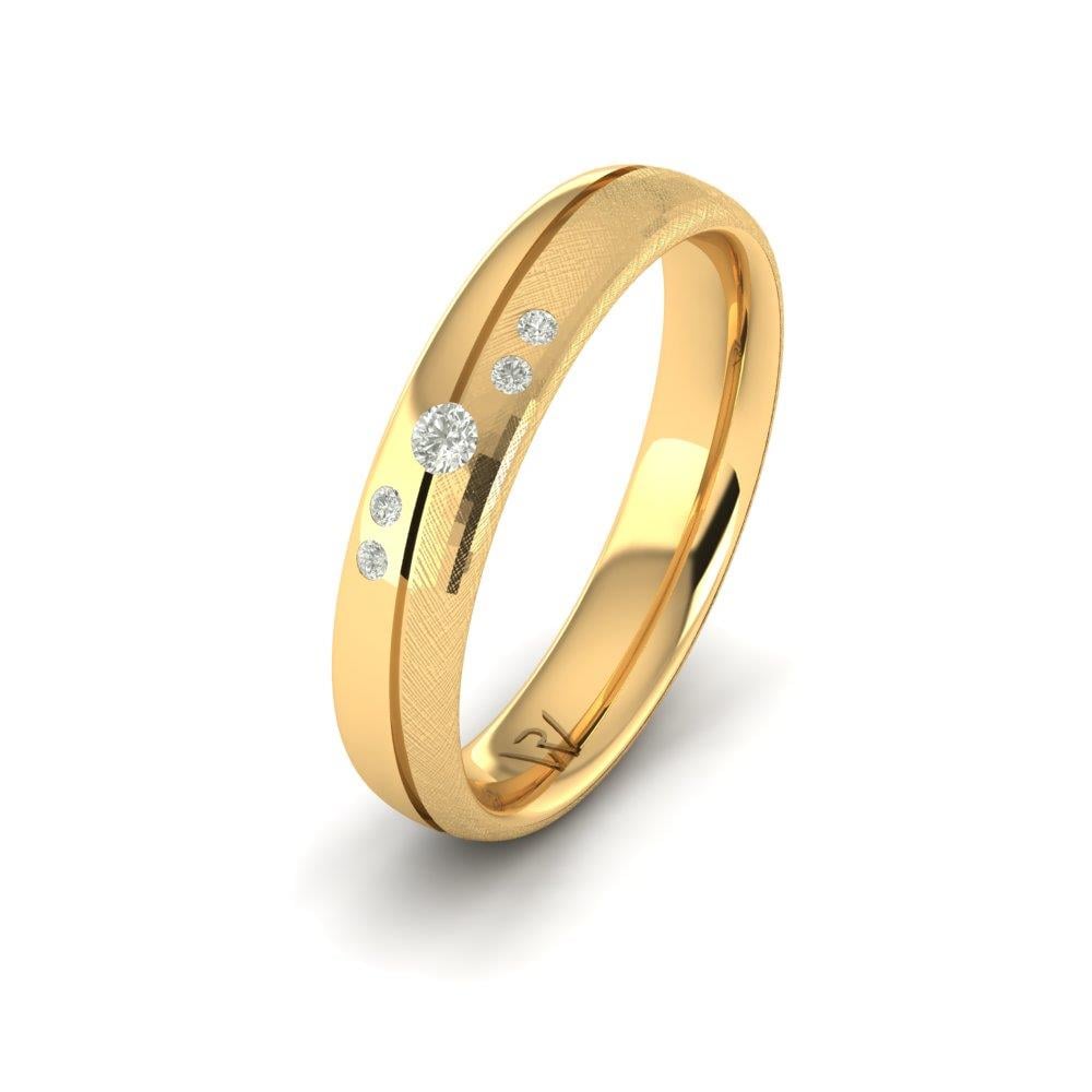 Eheringe mit Steinen für Damen Cherishcarve Gelbgold Dalloz-Kristall