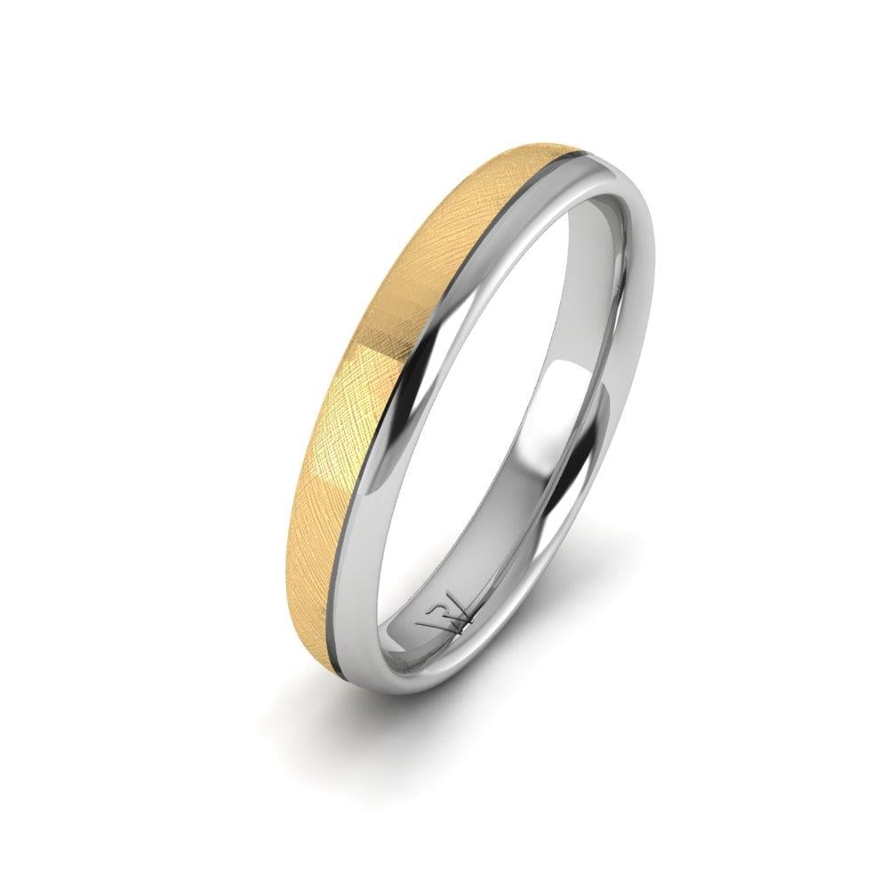 Klassische Eheringe für Männer Cherishcarve aus Weiß- und Gelbgold 