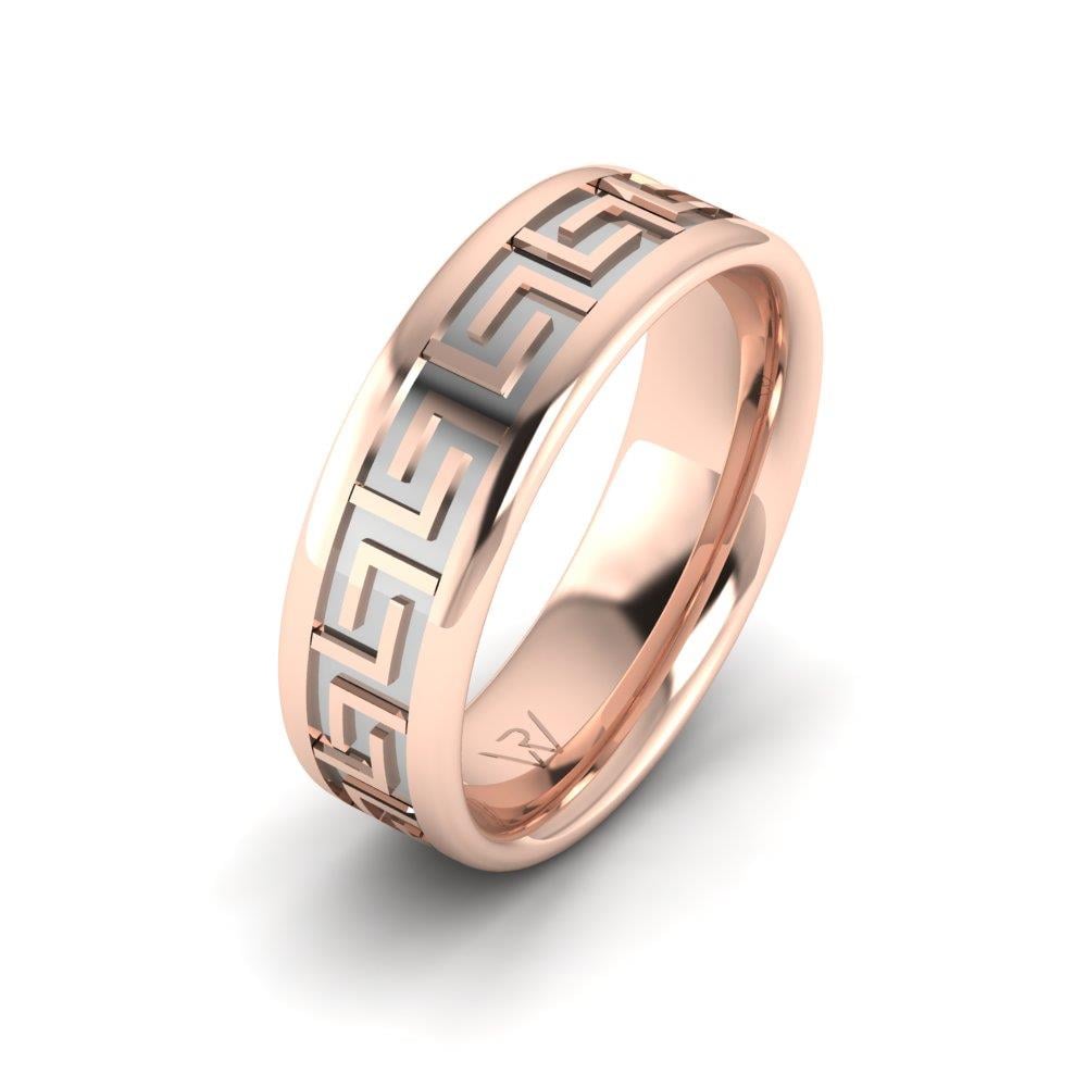 Moderne Eheringe für Damen Cuddlecarve Roségold und Weiß 