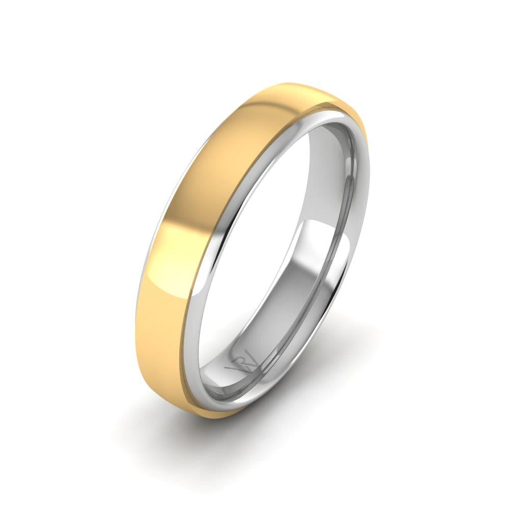Klassische Eheringe für Männer EleganceSerene Weiß- und Gelbgold 