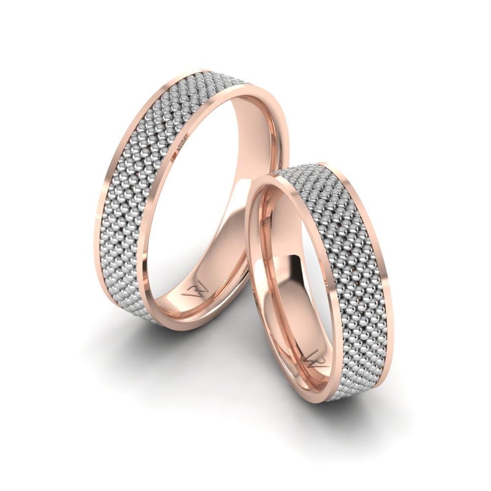 Moderne Eheringe Eleganta Roségold und Weiß 