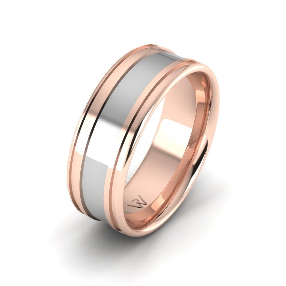 Moderne Eheringe für Herren Enlovant Roségold und Weiß 