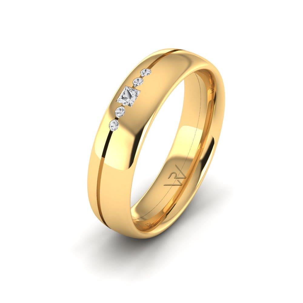 Damen-Eheringe mit Steinen EternalTwist Gelbgold Dalloz-Kristall