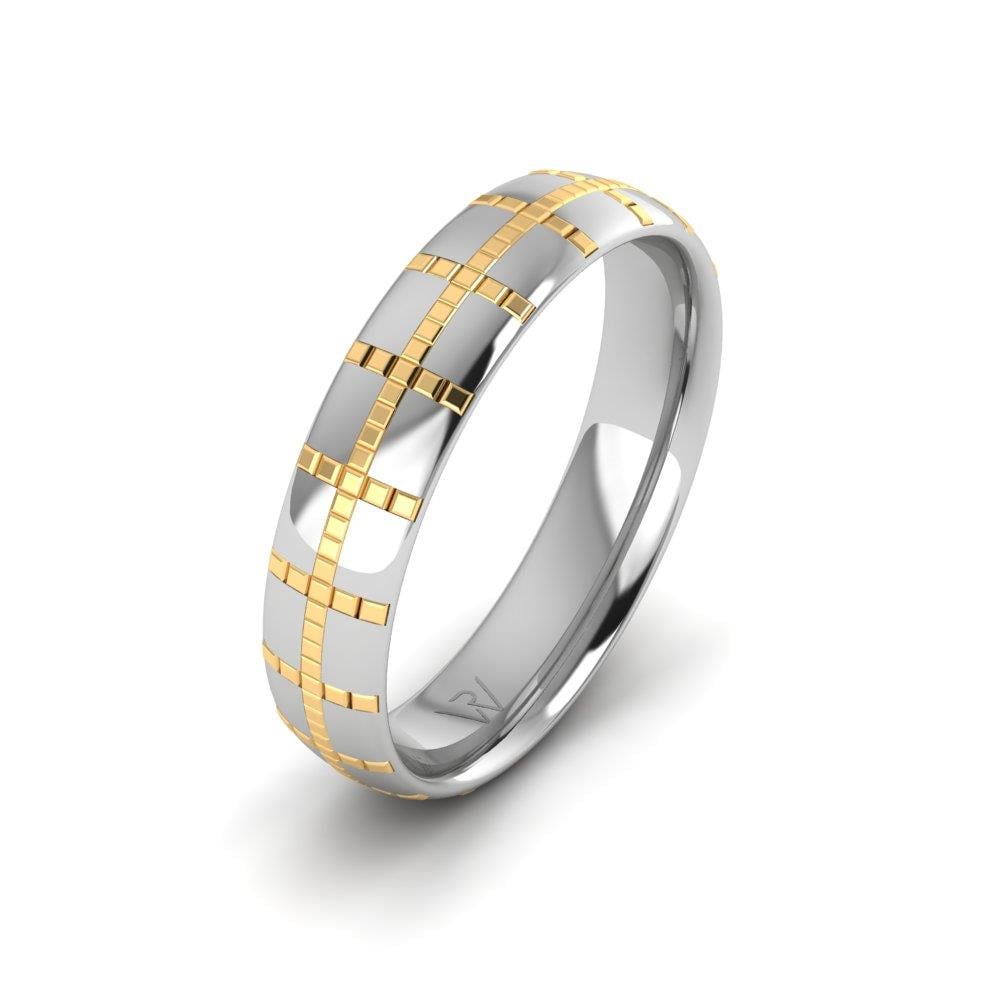 Moderne Eheringe für Herren Eternify aus Weiß- und Gelbgold 