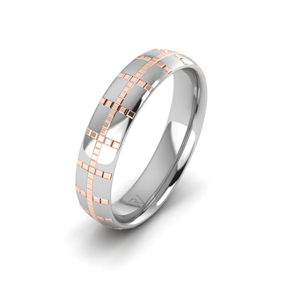 Moderne Herren-Eheringe Eternify aus Weiß- und Roségold 