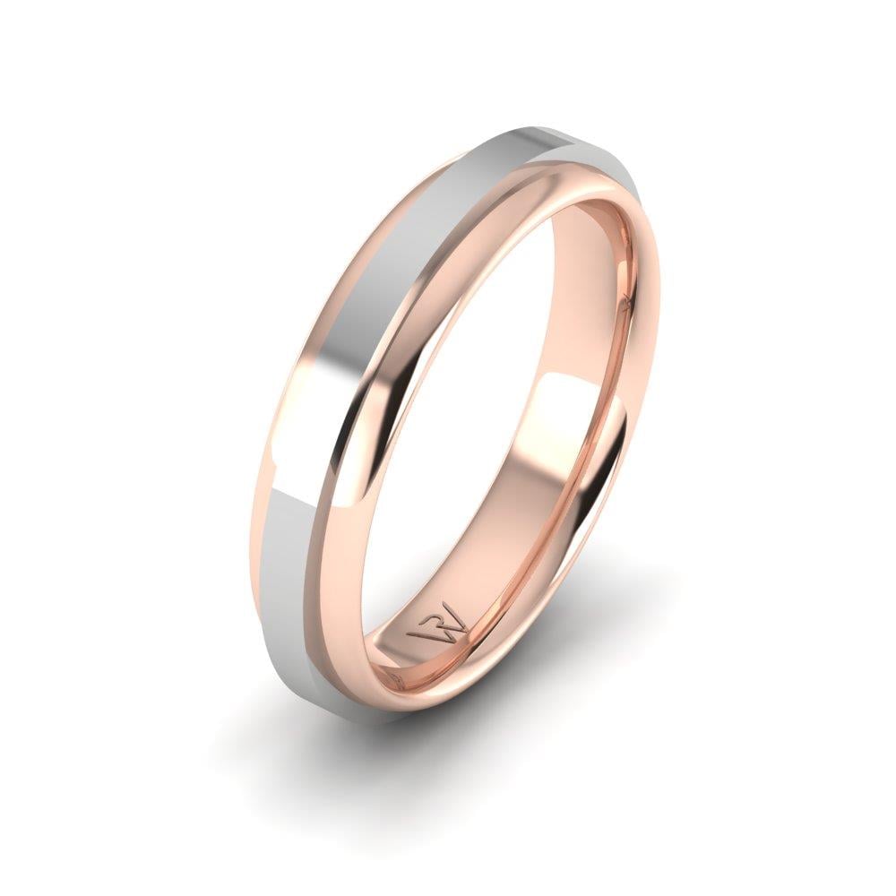 Moderne Eheringe für Männer EterniGem Roségold und Weiß 
