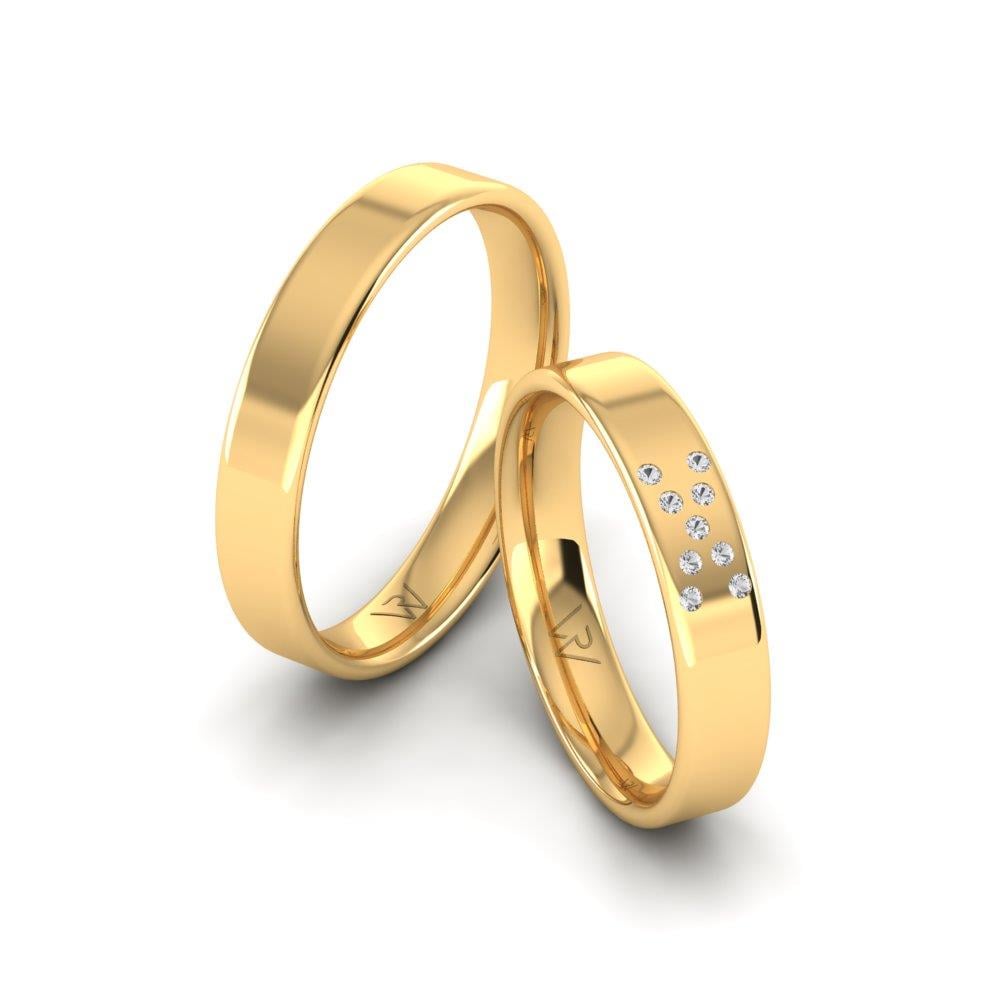 Eheringe mit Steinen HarmonyOath Gelbgold Dalloz-Kristall
