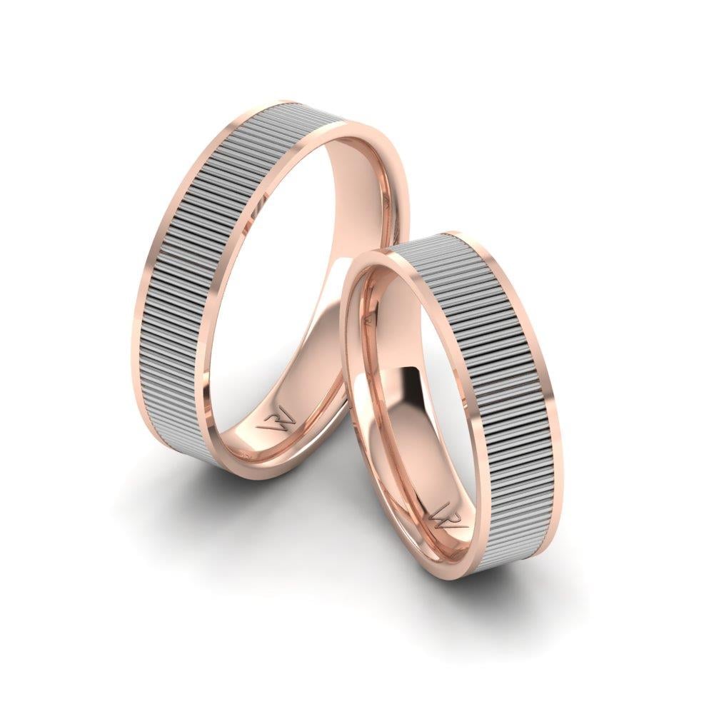 Klassische Infinifire-Eheringe aus Roségold und Weiß 