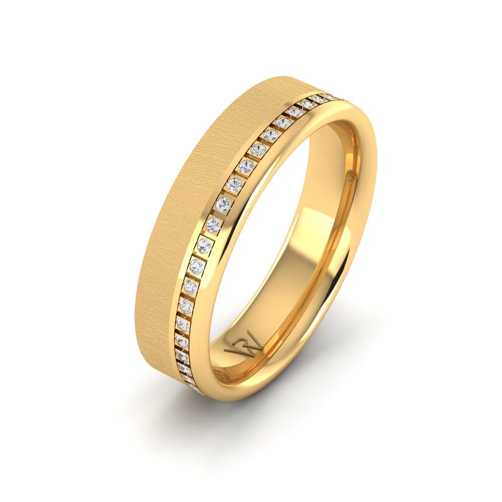 Eheringe mit Steinen für Damen Infinityre Gelbgold Dalloz-Kristall