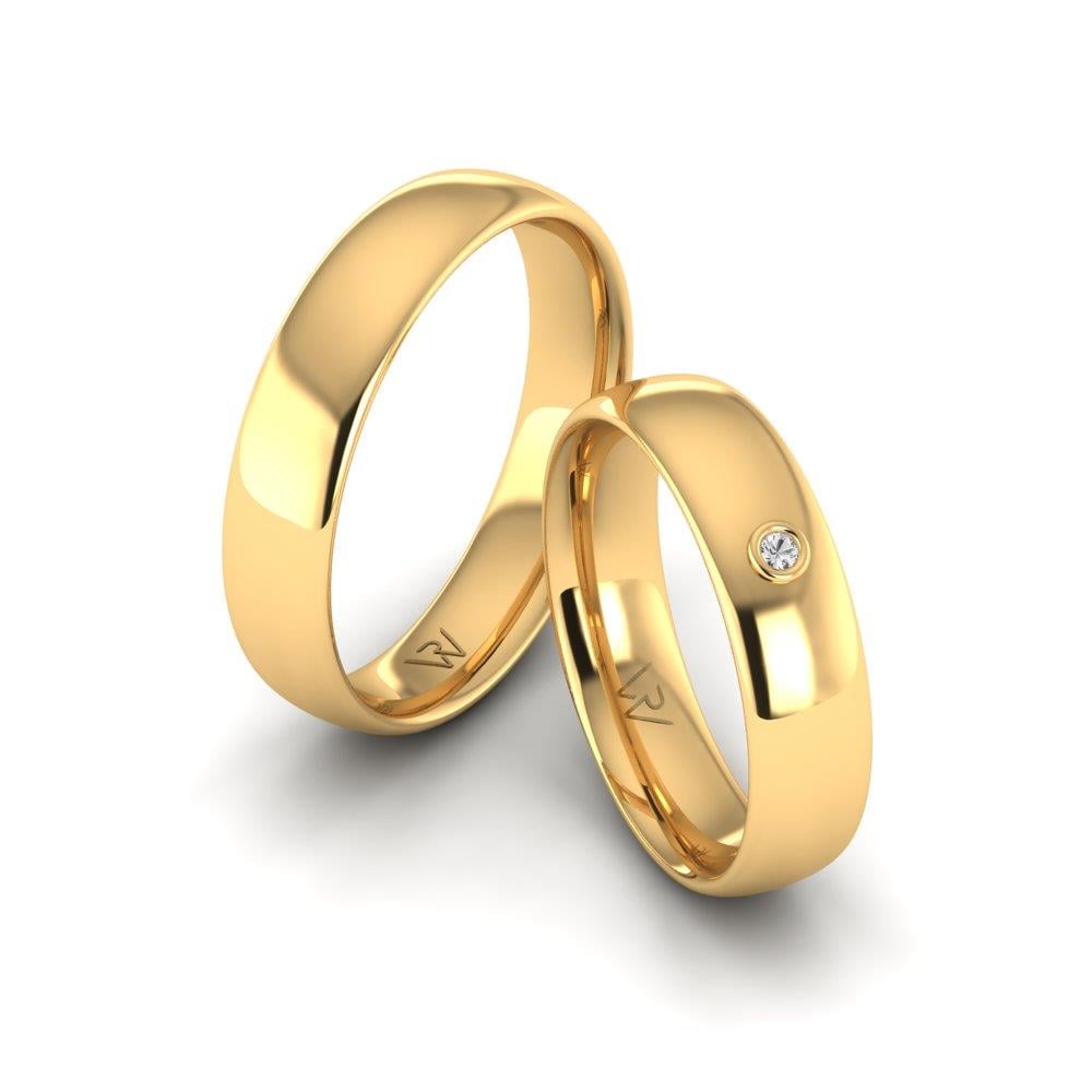 Eheringe mit Steinen LoveCircle Gelbgold Dalloz-Kristall