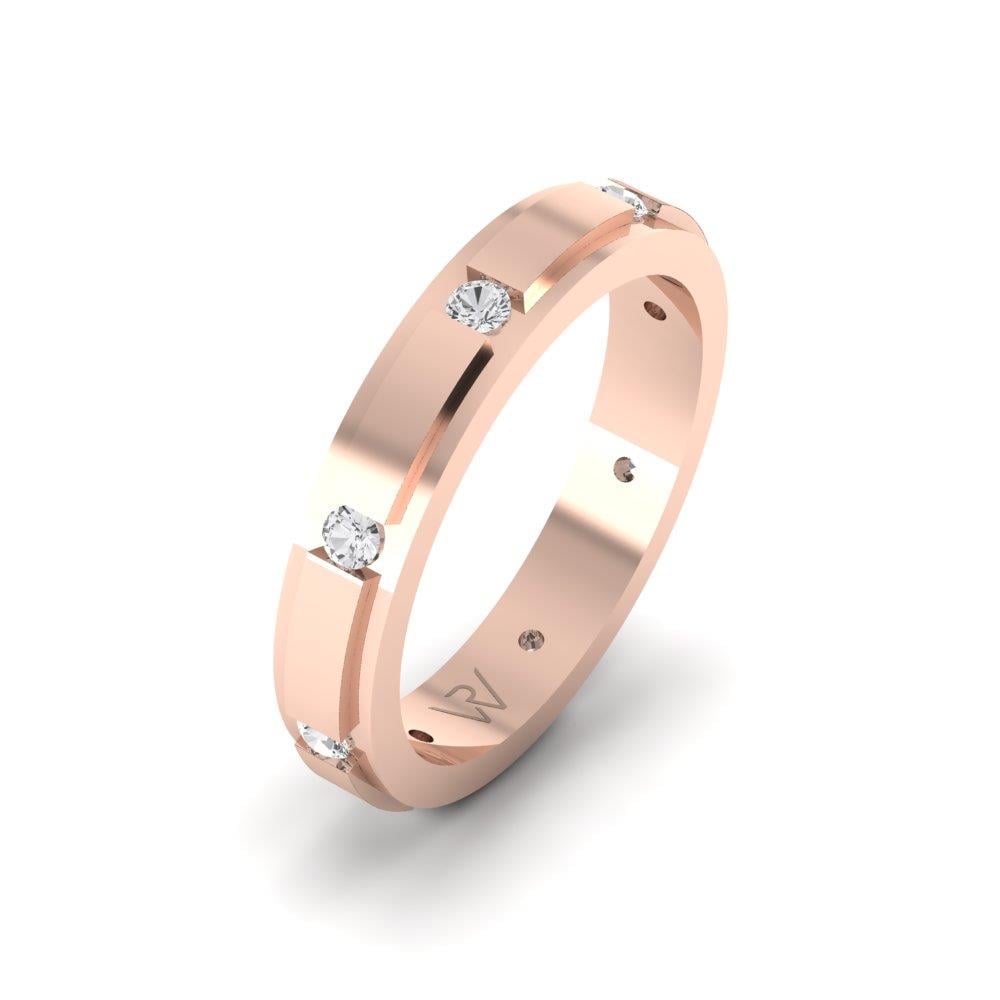 Damen-Eheringe mit Steinen Lovewhisper Roségold Dalloz-Kristall