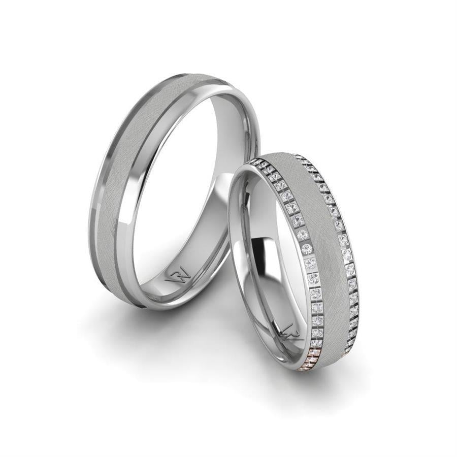 Platin-Paar-Hochzeitsringe Alygance Swarovski-Kristall