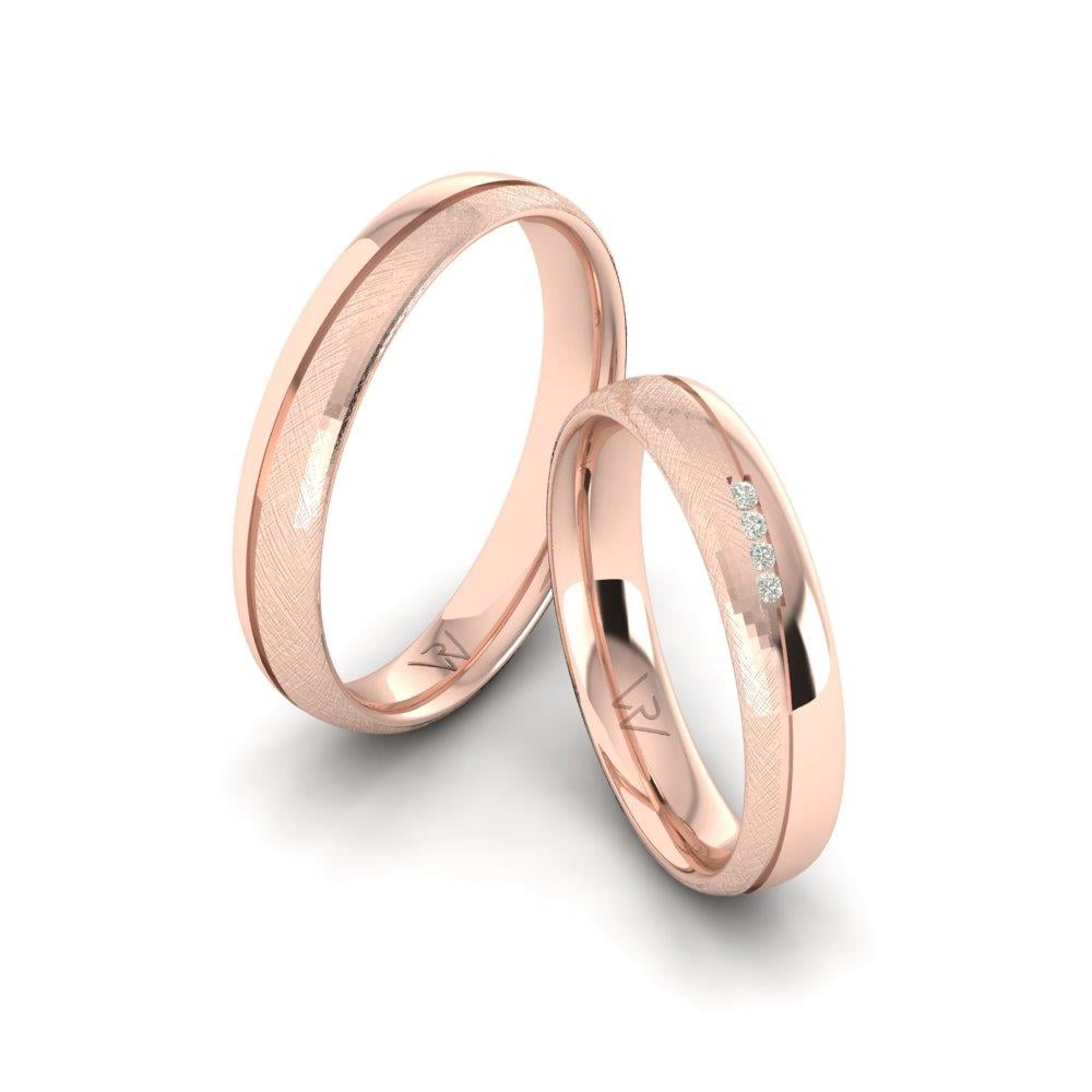 Eheringe mit Steinen Promisecharm Roségold Dalloz-Kristall