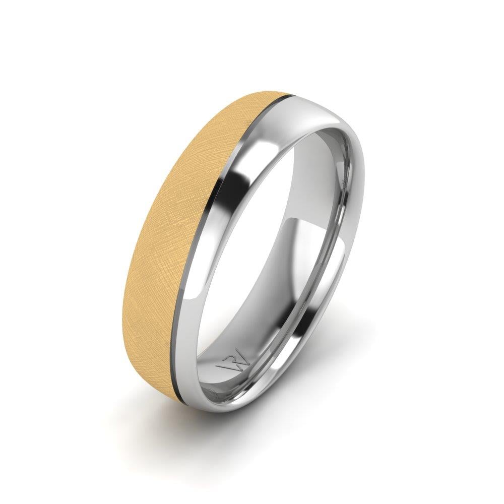 Klassische Herren-Eheringe PureAffection Weiß- und Gelbgold 