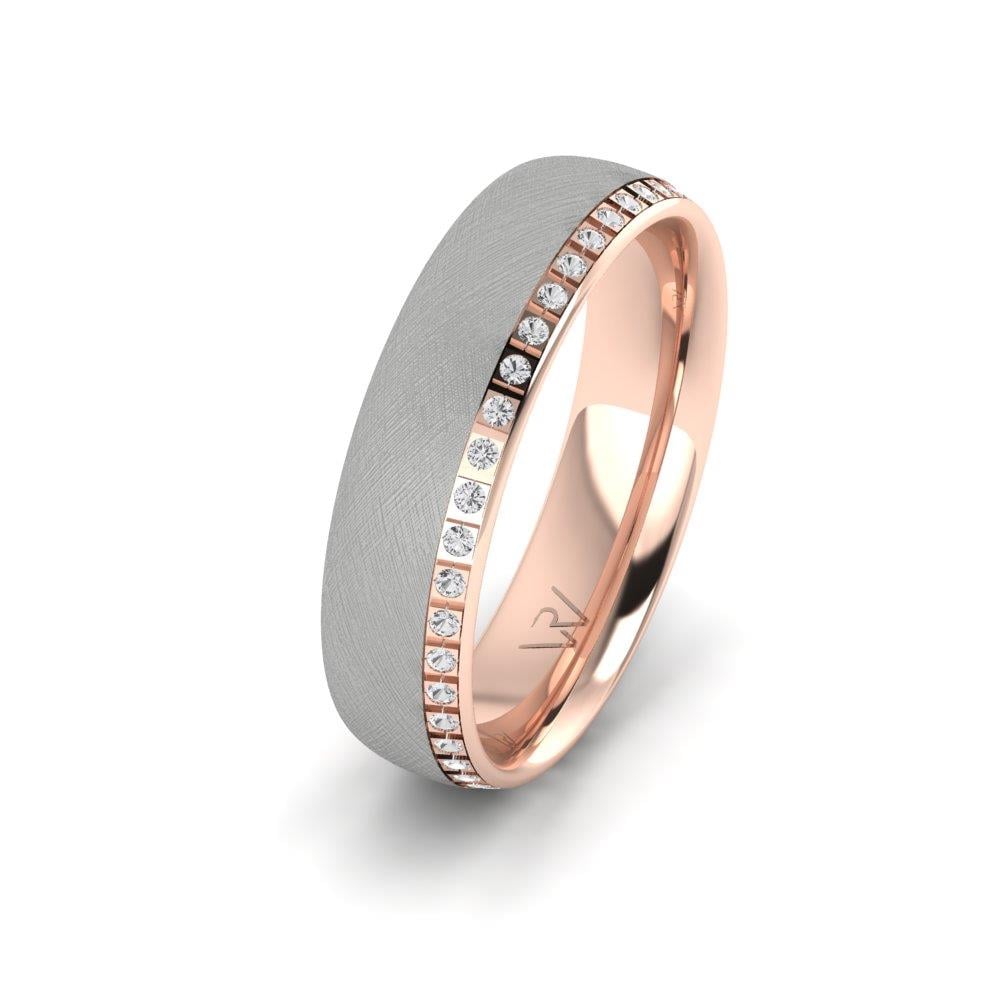 Eheringe mit Steinen für Damen Radiance White Gold und Pink Crystal von Dalloz