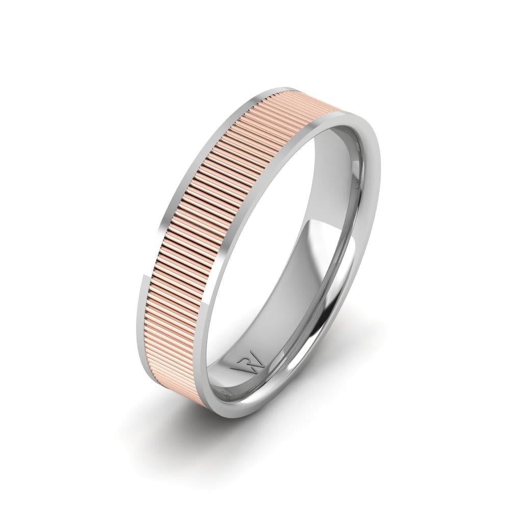 Moderne Eheringe für Männer Radiave Weiß und Roségold 