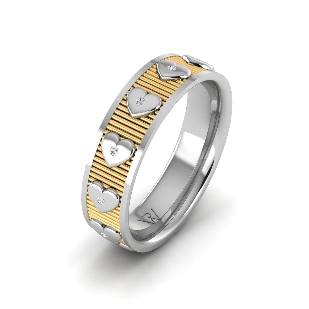 Eheringe mit Steinen für Damen, Radiave-Weißgold und gelbem Dalloz-Kristall