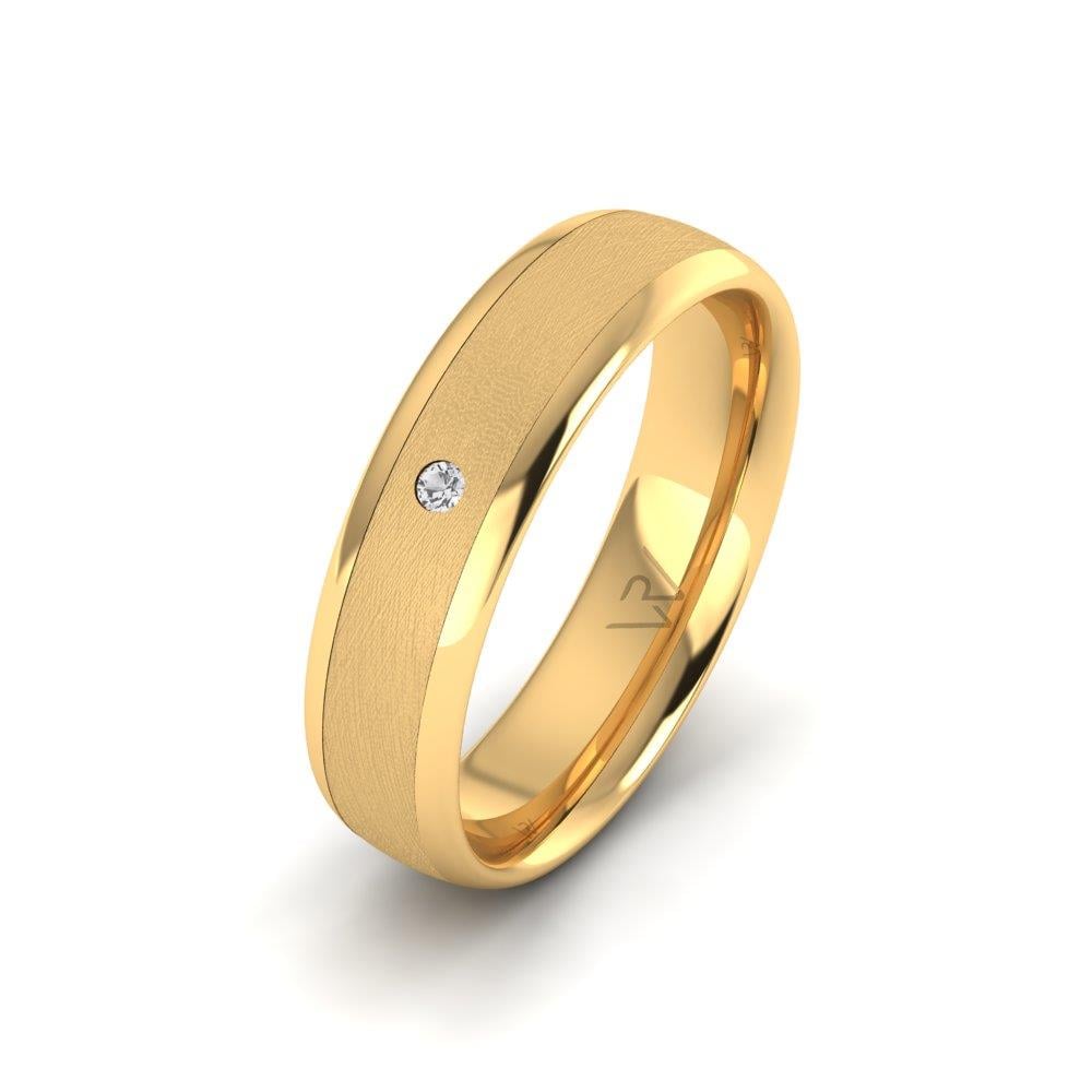 Damen-Eheringe mit Steinen Reflare Gelbgold Dalloz-Kristall
