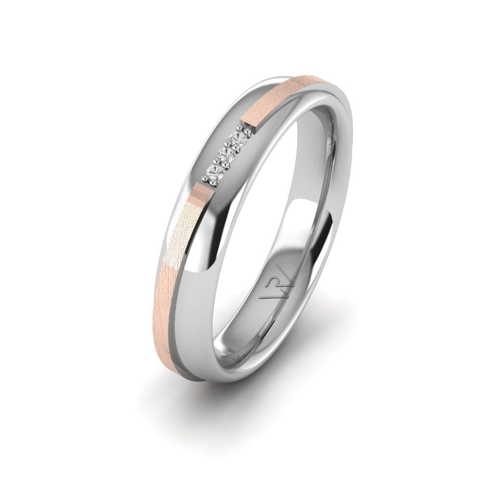 Eheringe mit Steinen für Damen Scintillify Weißgold und rosafarbener Kristall von Dalloz