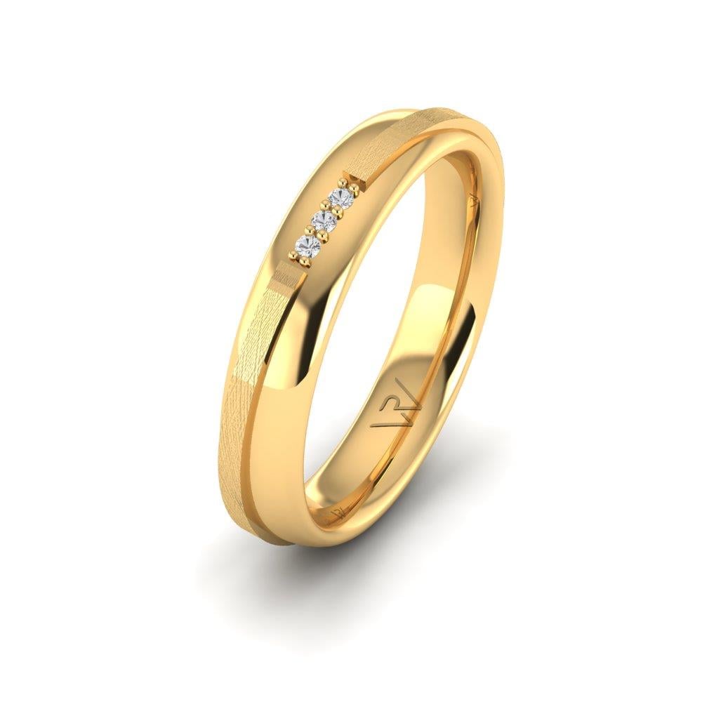 Eheringe mit Steinen für Damen, funkelnder Dalloz-Kristall aus Gelbgold