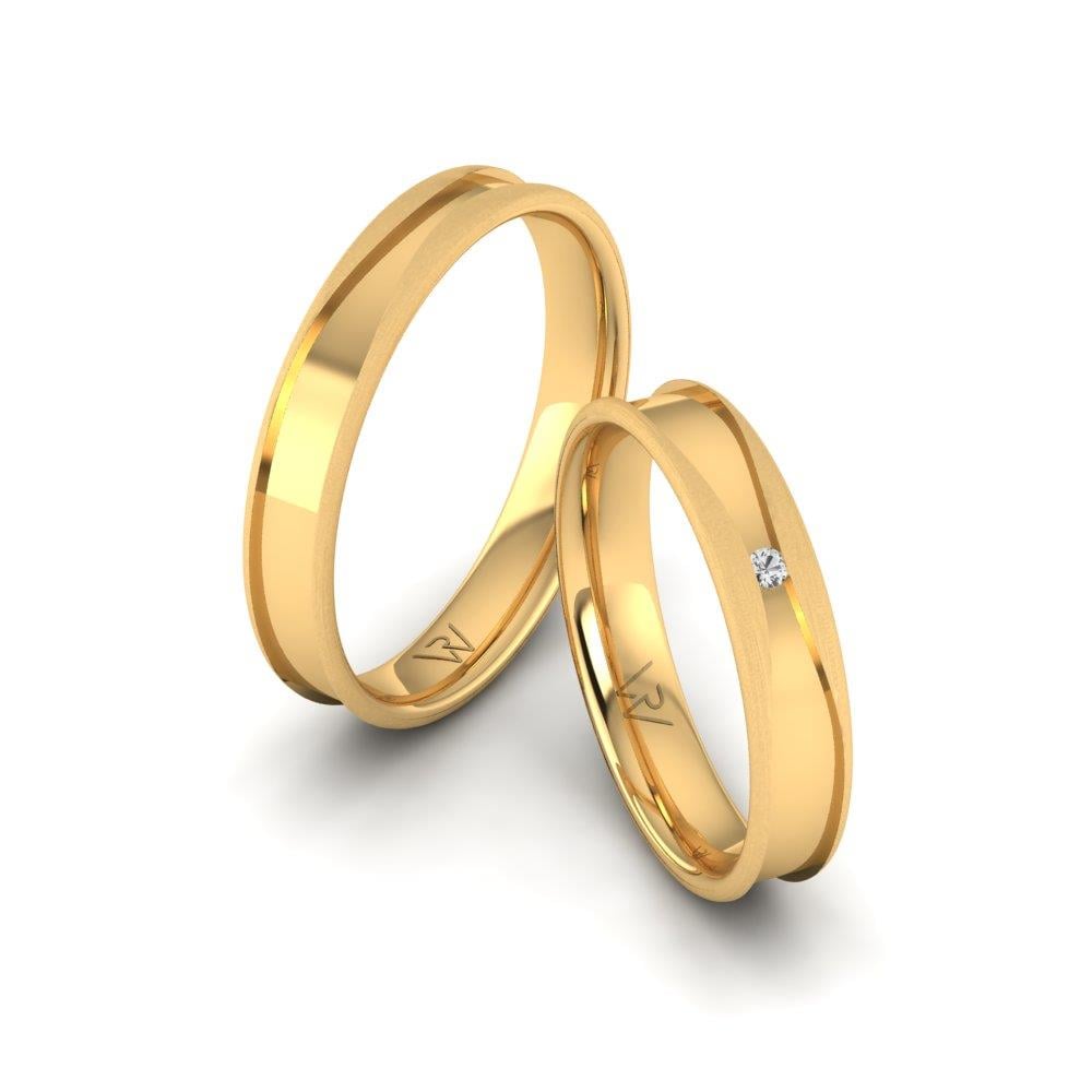 Eheringe mit Steinen Shimmerix Gelbgold Dalloz-Kristall