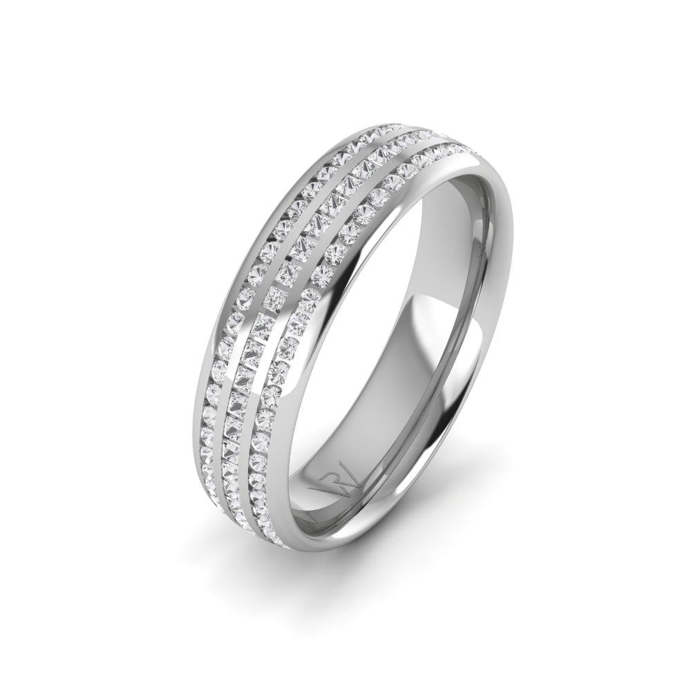 Silberne Eheringe für Damen Symbliss Crystal von Dalloz