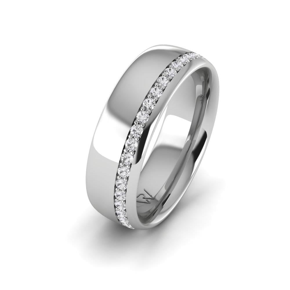 UnityBand Silberne Eheringe für Damen mit Dalloz-Kristall