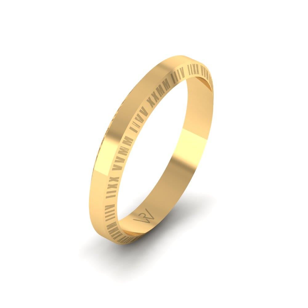 Moderne Eheringe für Herren Whisperingbloom Gelbgold 