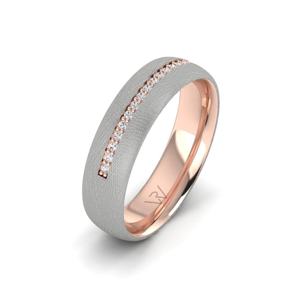 Eheringe mit Steinen für Damen Affinara Roségold und Weiß 