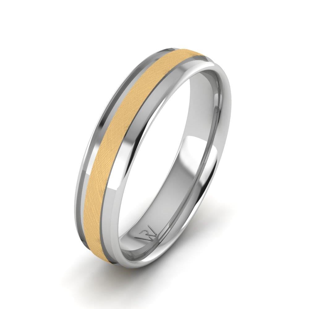 Klassische Herren-Eheringe Alygance aus Weiß- und Gelbgold 