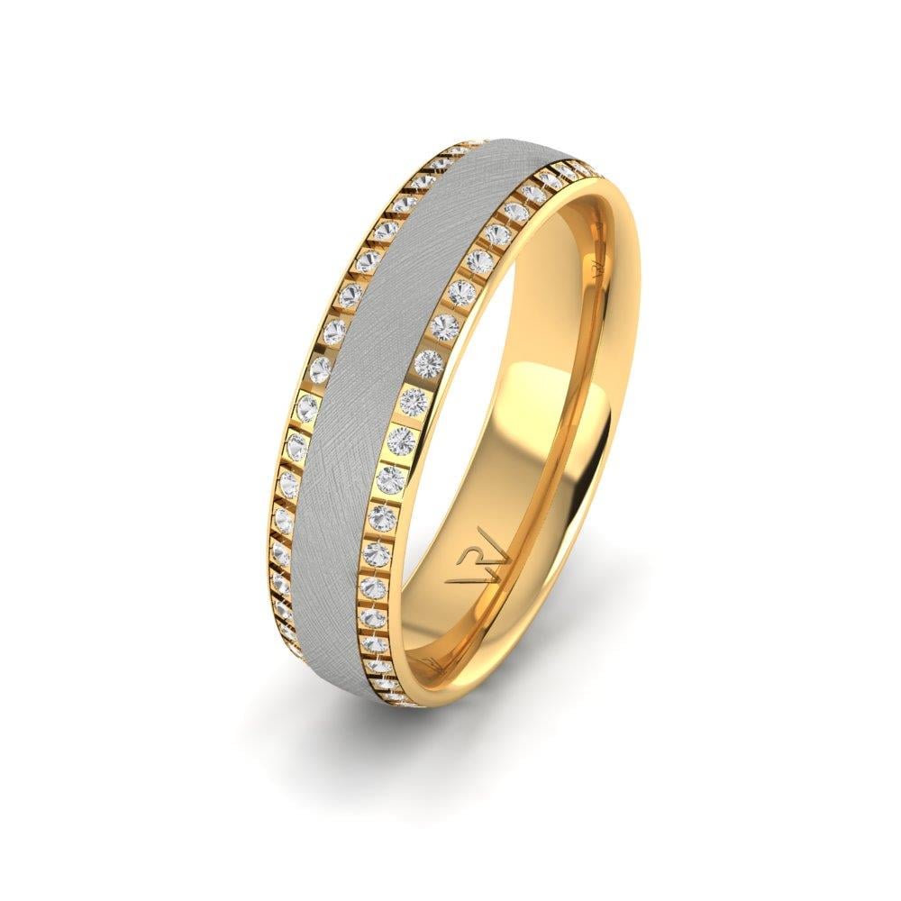 Eheringe mit Steinen für Damen Alygance Gelbgold und weißer Dalloz-Kristall