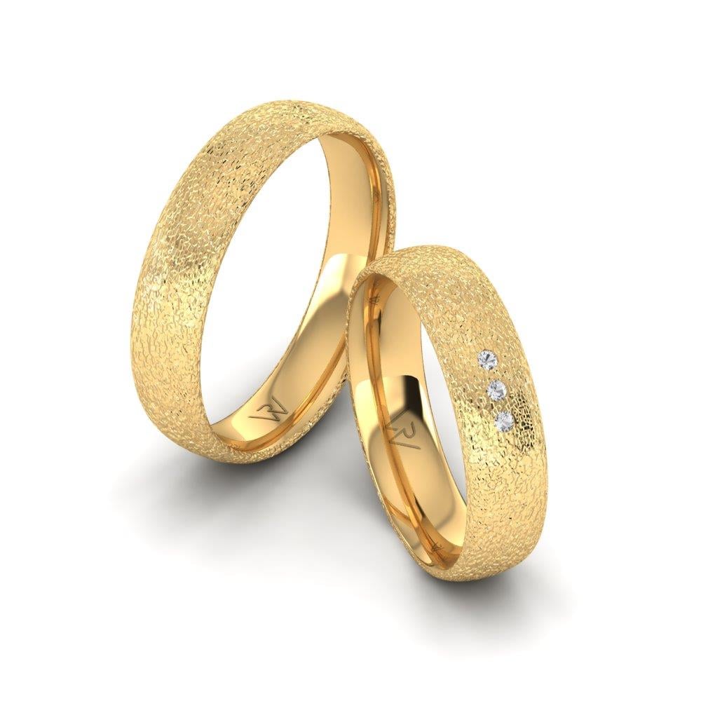 Eheringe mit Steinen Blissify Gelbgold Dalloz-Kristall