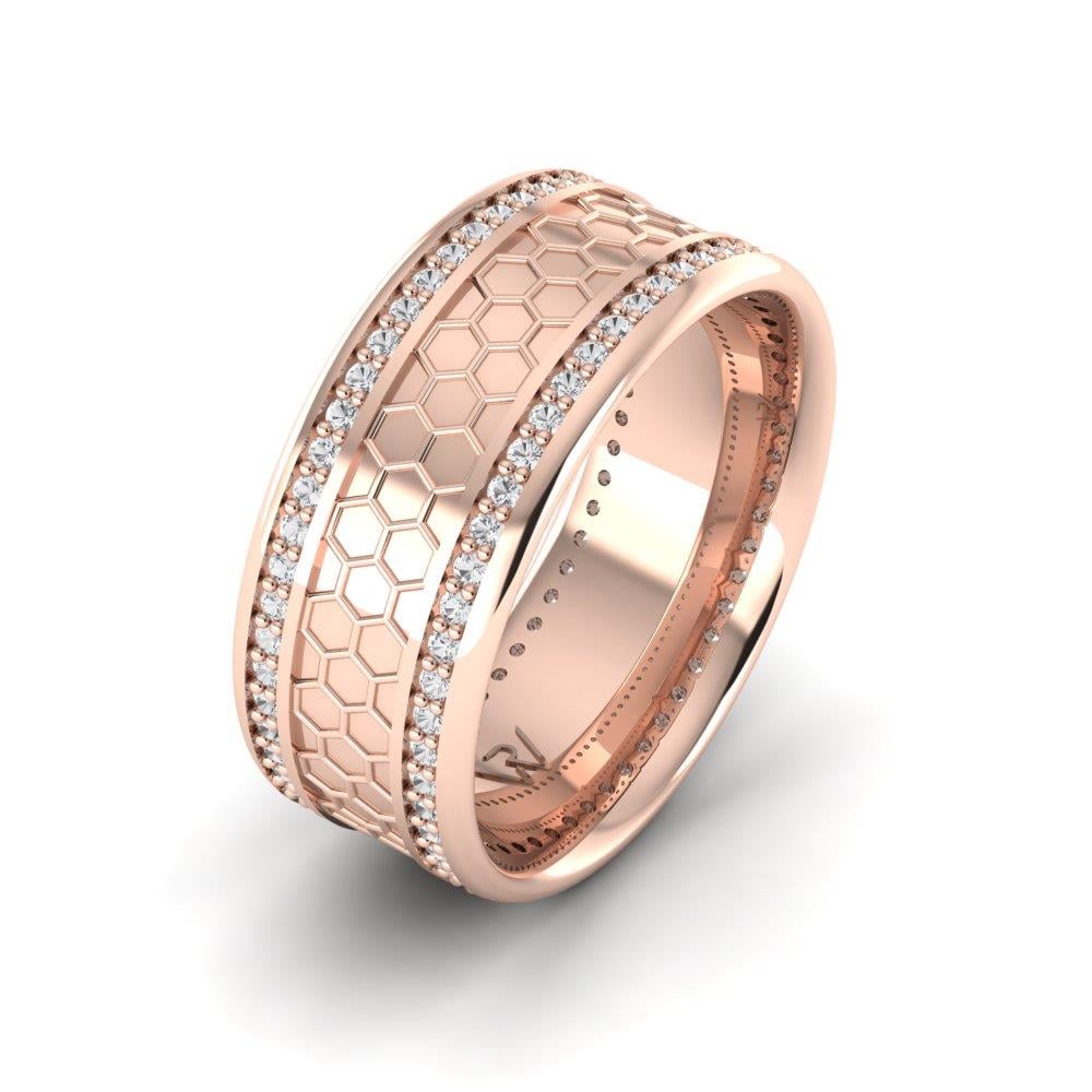 Damen-Eheringe mit Steinen Blissspin Roségold Dalloz-Kristall