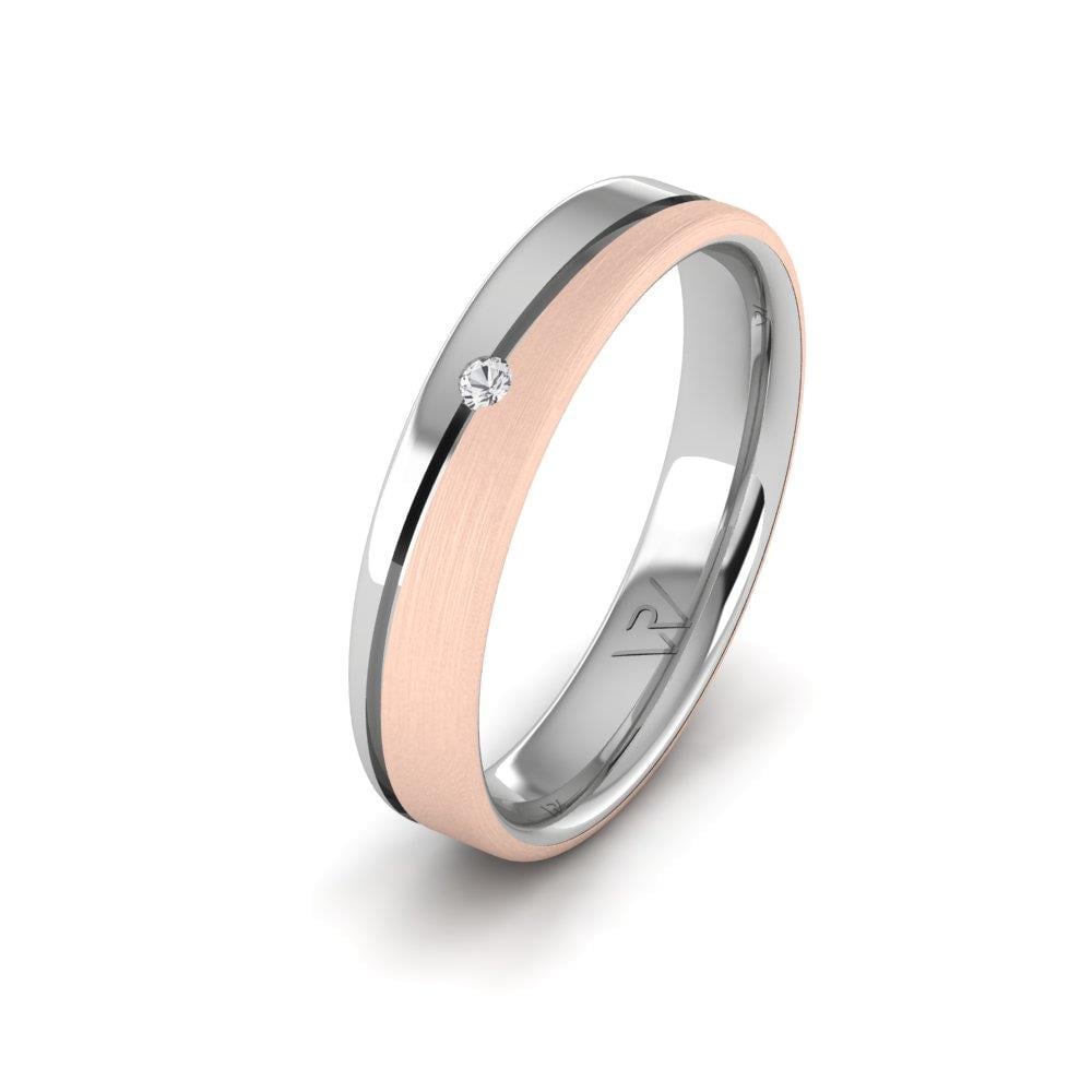 Damen-Eheringe mit Steinen Brillara White Gold und Pink Crystal von Dalloz