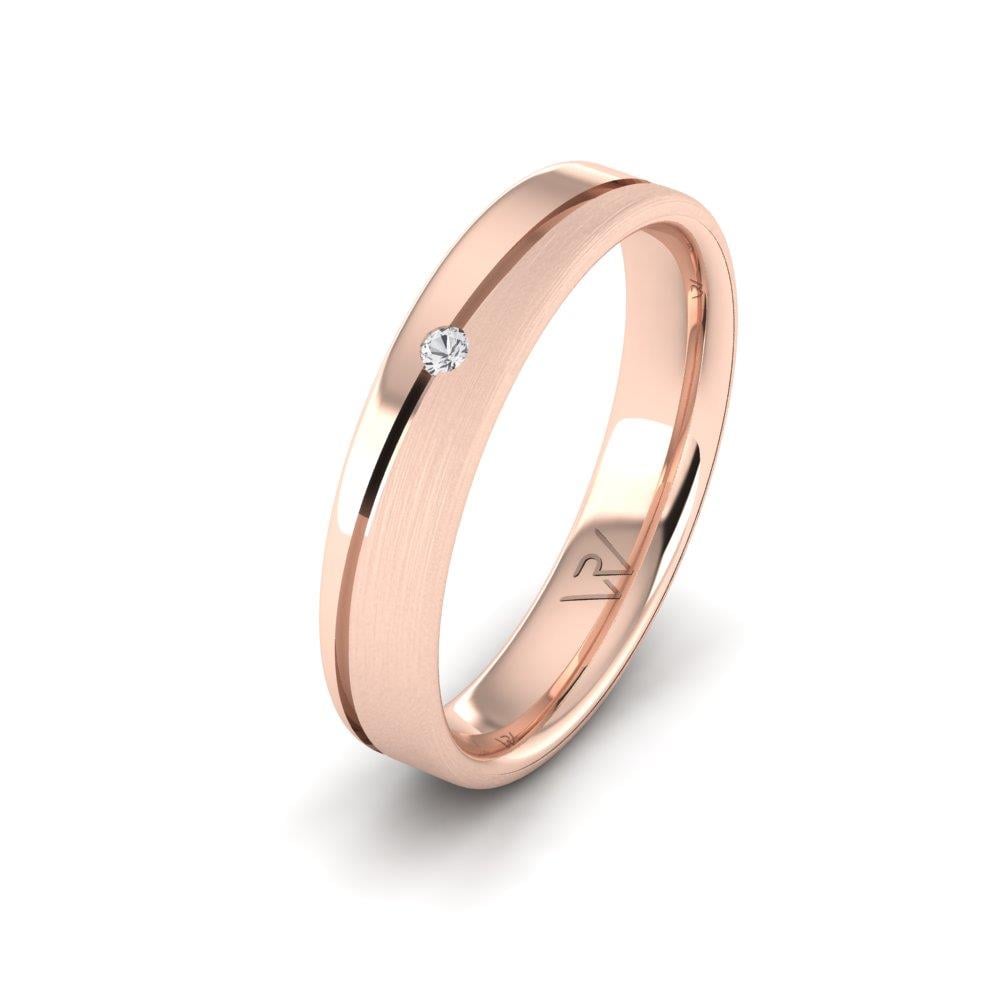 Eheringe mit Steinen für Damen Brillara Roségold Dalloz-Kristall