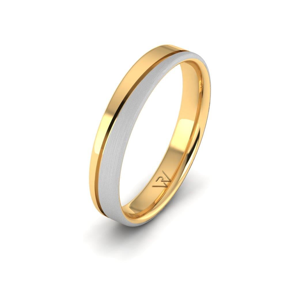 Klassische Eheringe für Herren Brillara aus Gelb- und Weißgold 