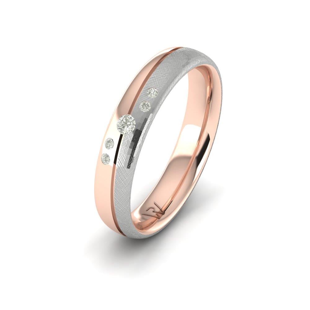 Eheringe mit Steinen für Damen Cherishcarve Roségold und weißer Dalloz-Kristall